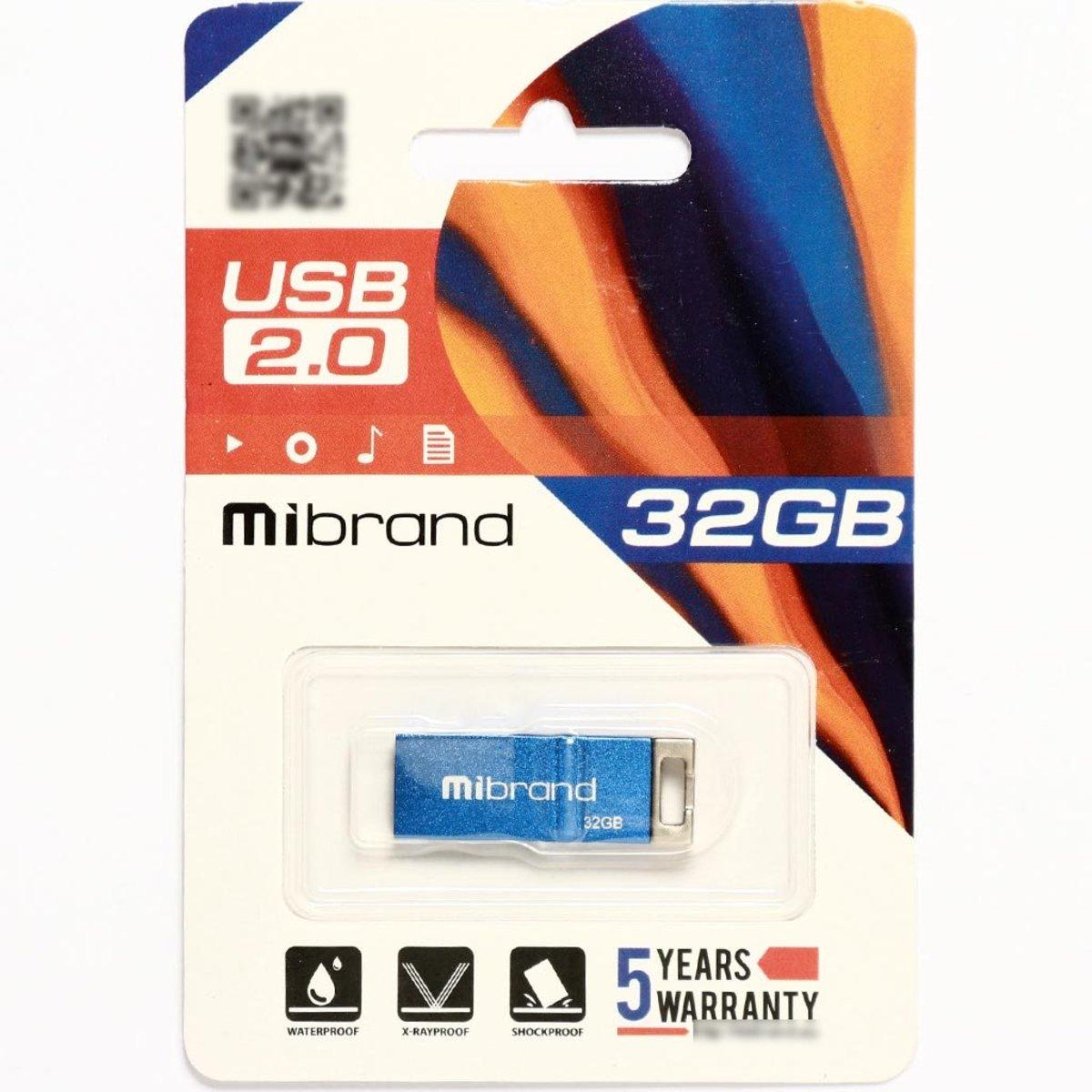 USB флешка Mibrand Chameleon 32GB Blue (MI2.0/CH32U6U) - фото 2 - id-p1637247430