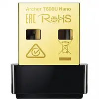 Мережевий адаптер TP-Link Archer T600U Nano Black