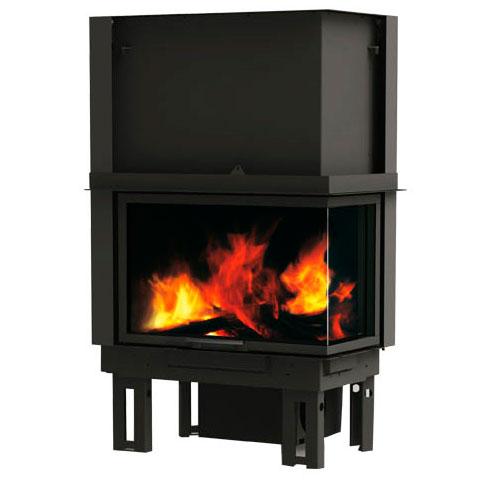 Кутова сталева камінна топка з повітряним контуром для дачі Edilkamin Tekno 2 UP SX (15,4 кВт)