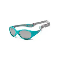 Дитячі окуляри Koolsun KS-FLAG000 turquoise-gray сонцезахисні, серії Flex, розмір: 0+