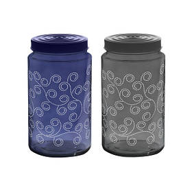 Банка HEREVIN Dark Blue-Grey-Ivy 2 л пластикова для сипучих продуктів (140323-070)