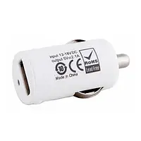 Автомобильный адаптер для телефона PowerPlant DV00DV5037 White (1xUSB 2.1А адаптер)