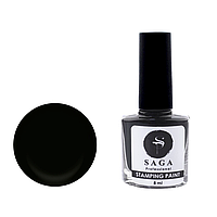 Лак-фарба для стемпінгу Saga Professional Stamping Paint - чорний, без липкого шару, 8 мл