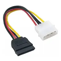 Кабель для підєднання накопичувачів інформації Extradigital KBP1660 Black White Molex (мама) = SATA (папа) 0.2 м