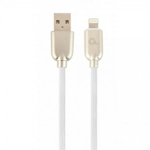 Дата-кабель Cablexpert Premium Rubber CC-USB2R-AMLM-1M-W 1m USB(тато) - Lightning(тато) White
