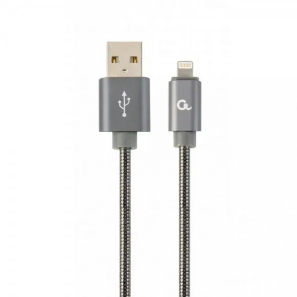 Дата-кабель Cablexpert Premium Denim CC-USB2S-AMLM-2M-BG 2m USB(тато) - Lightning(тато) Dark Gray