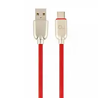 Дата-кабель Cablexpert Premium Rubber CC-USB2R-AMCM-1M-R 1m USB (тато)  -  USB Type C (тато) Red