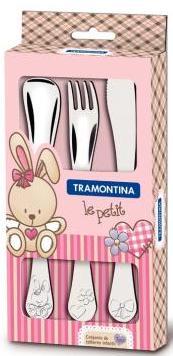 Столові прилади TRAMONTINA BABY Le Petit pink рожевий / X3 пр. Стол.пріборов (66973/005) TZP167