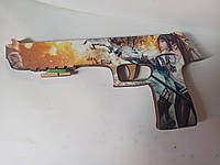 Деревянный Детский Резинкострел Пистолет. игрушечное оружие