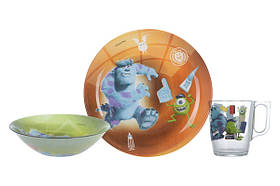 Набір дитячого посуду LUMINARC DISNEY MONSTERS 3 предмети в коробці (P9261)