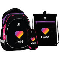 Рюкзак школьный ортопедический с пеналом и мешком для девочек Kite Education Likee SET_ LK22-700M