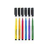 Набір капілярних ручок-пензликів Faber-Castell PITT Artist Pens Brush Basic, 6 штук, Пласт. упак., Різні кольори, фото 5