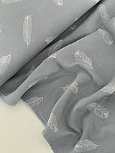 Муслін (бавовняна тканина) пір'їнки великі на джинсі (0,4*135)