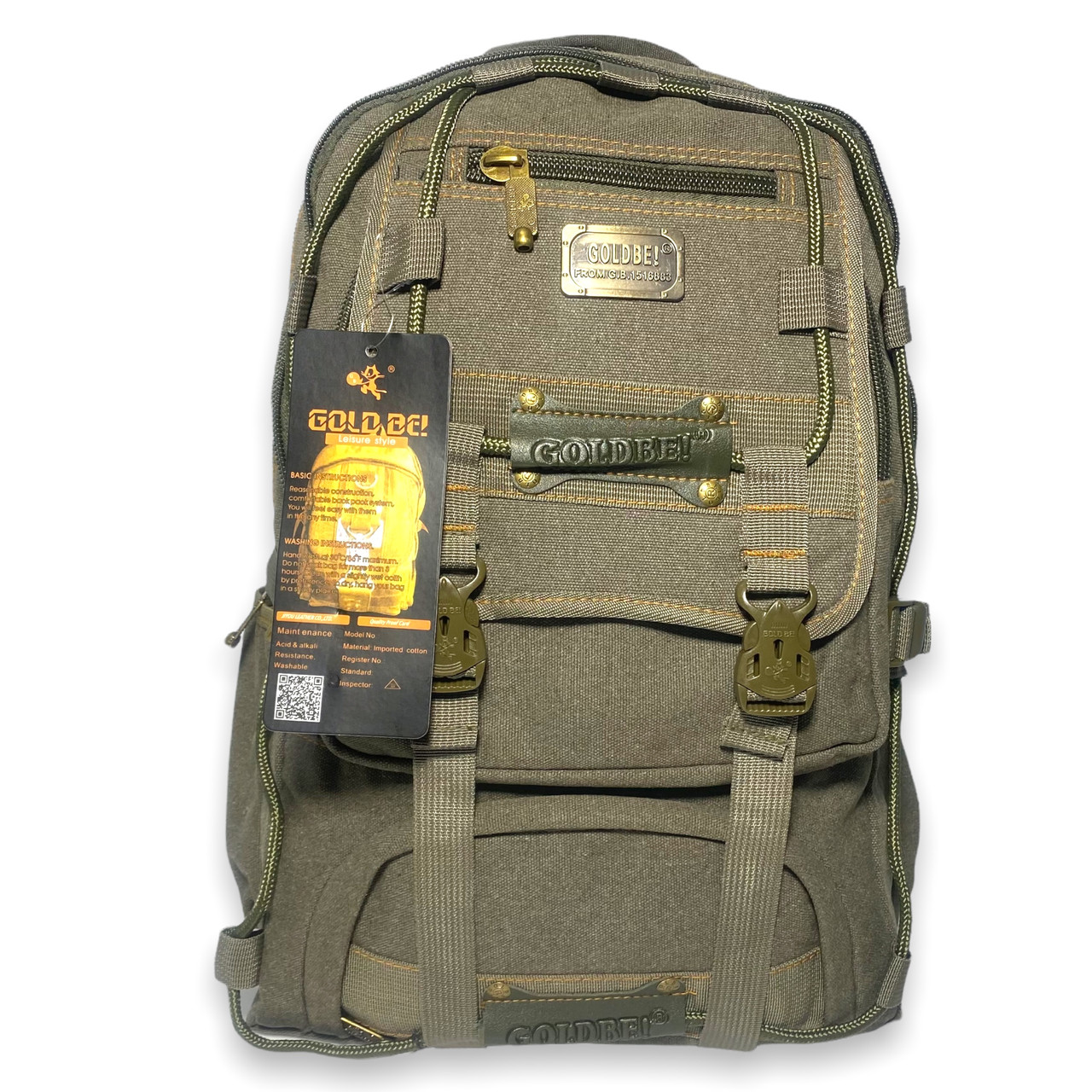 Брезентовий рюкзак на 27 л, хакі, фото 1