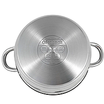 Набір каструль Ofenbach з нержавіючої сталі 8 предметів для індукції і газу (1.1,1,7л, 2.4л, 3.4л) KM-100004, фото 4