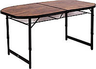 Складной стол Bo-Camp Woodbine Oval 150x80 cm Black/Wood look (1404230)