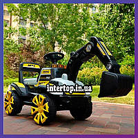 Детский электромобиль-толокар Трактор с подвижным ковшом Bambi М 4838БР-6 желтый