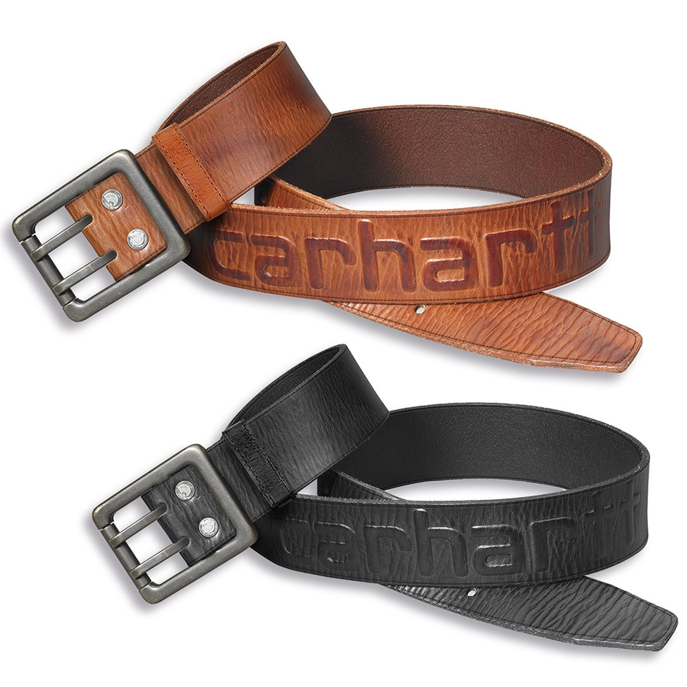 Ремень кожаный Carhartt Logo Belt - 2217 (Carhartt Brown, W34) - фото 2 - id-p1637310176