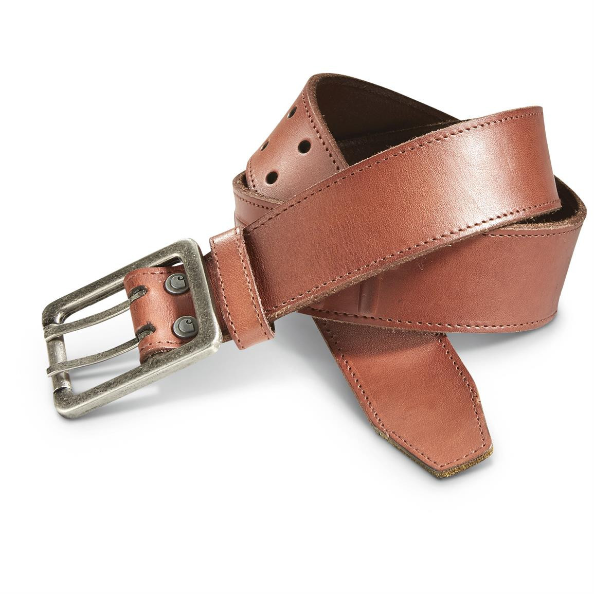 Ремень кожаный Carhartt Logo Belt - 2217 (Carhartt Brown, W34) - фото 3 - id-p1637310176