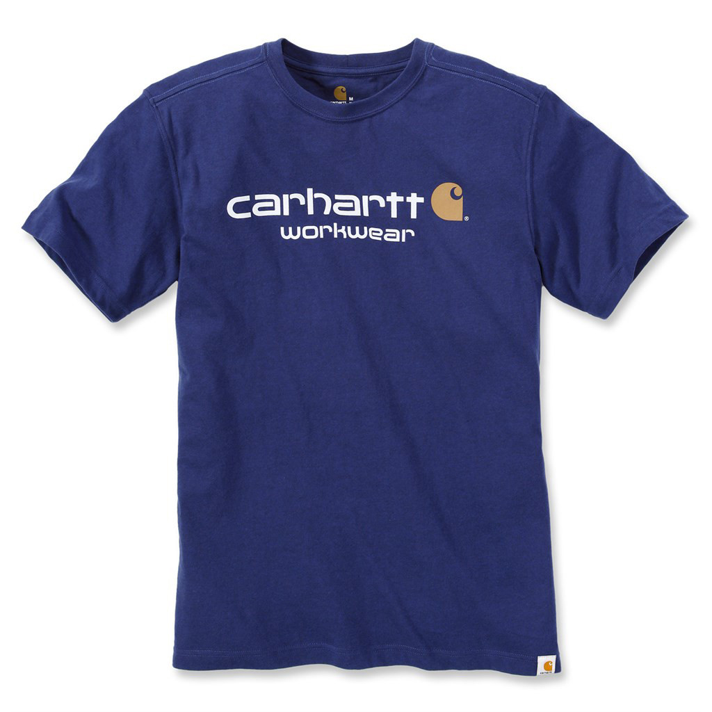 Футболка Carhartt Core Logo T-Shirt S/S - 101214 (Ink Blue Heather, S) - фото 1 - id-p1637310179
