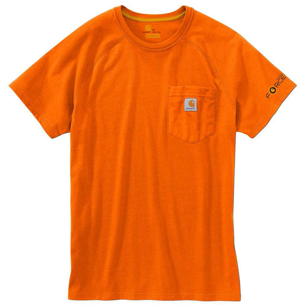 Футболка Carhartt Force Cotton T-Shirt S/S - 100410 (Orange, M) - фото 2 - id-p1637310182