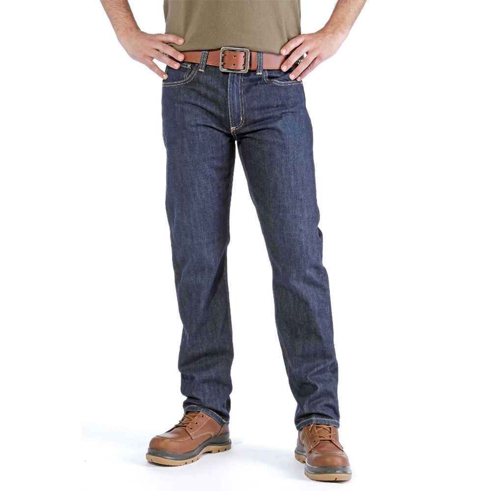 Джинсы Carhartt Straight Fit Jeans - 100067 (Weathered Indigo, W30/L32) - фото 2 - id-p1637310190