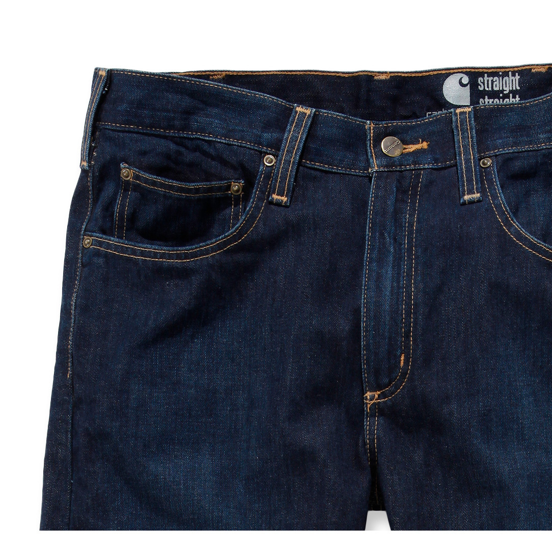Джинсы Carhartt Straight Fit Jeans - 100067 (Weathered Indigo, W30/L32) - фото 3 - id-p1637310190