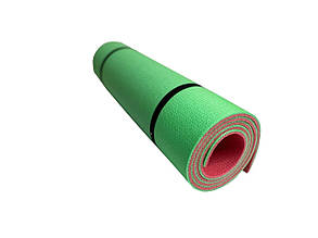 Килимок для йоги, фітнесу та спорту "Спорт 8" мм Червоно-зелений