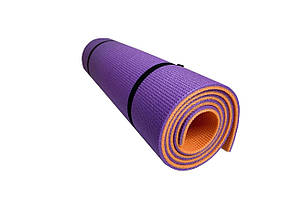 Килимок для йоги, фітнесу та спорту "Спорт 8" мм Фіолетово-помаранчевий