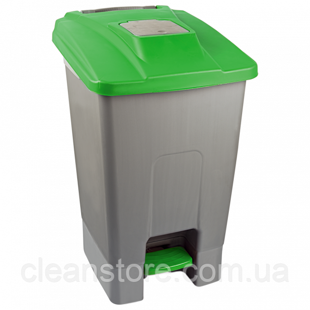 Бак для сміття із педаллю Planet 100 л сіро-зелений
