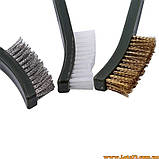 3шт Щітка для чищення зброї щітка сталева щітка латунна щітка нейлонова набір для гвинтівки рушниці, фото 4