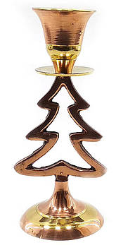 Підсвічник бронзовий обміднений "Ялинка" (13х5х5 см)