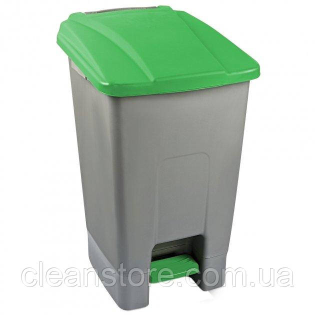 Бак для сміття з педаллю Planet 70 л сіро-зелений