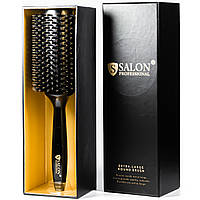 Щётка-брашинг для волос Salon Professional деревянная круглая в коробке 43Ф