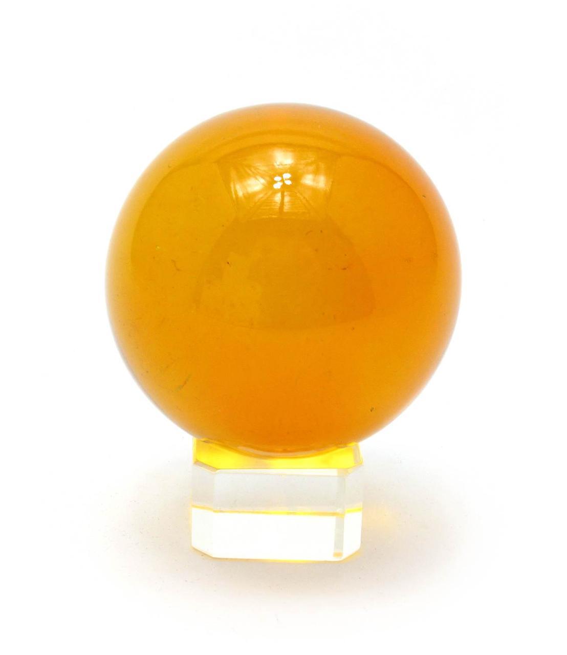 Куля кришталева на підставці жовтогарячий (5 см), фото 1