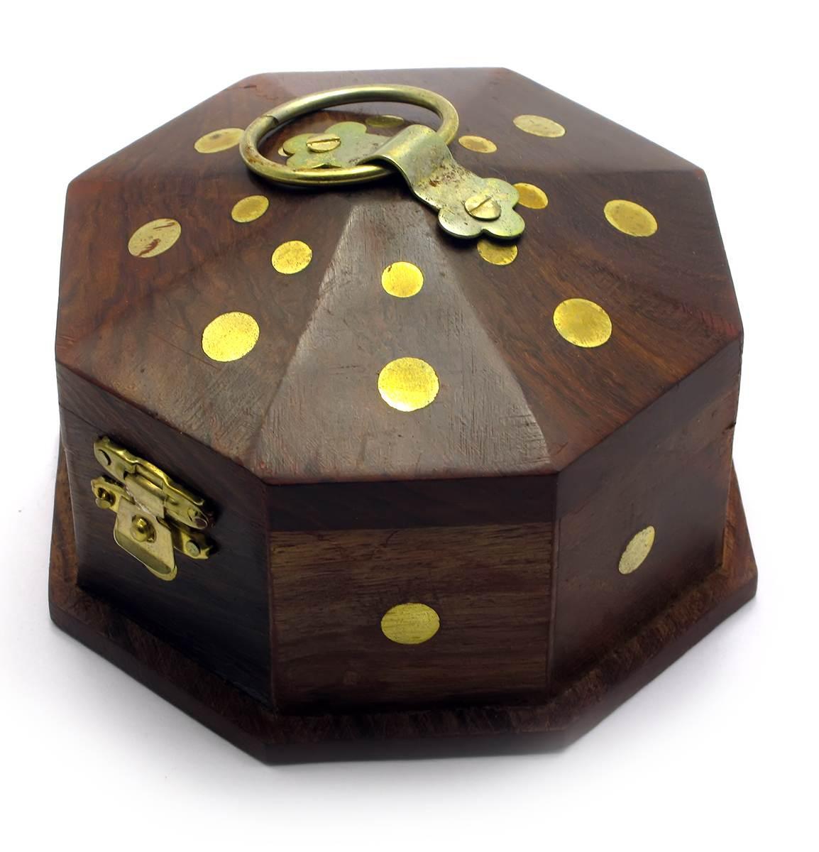 Скринька рожеве дерево восьмигранна (10,5х10,5х6см), фото 1