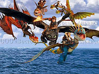 Друк їстівного фото Формат А4 Вафельний папір Як приборкати дракона No1