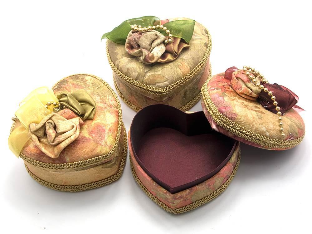 Шкатулка тканина "Серце" (11х10х7 см), фото 1