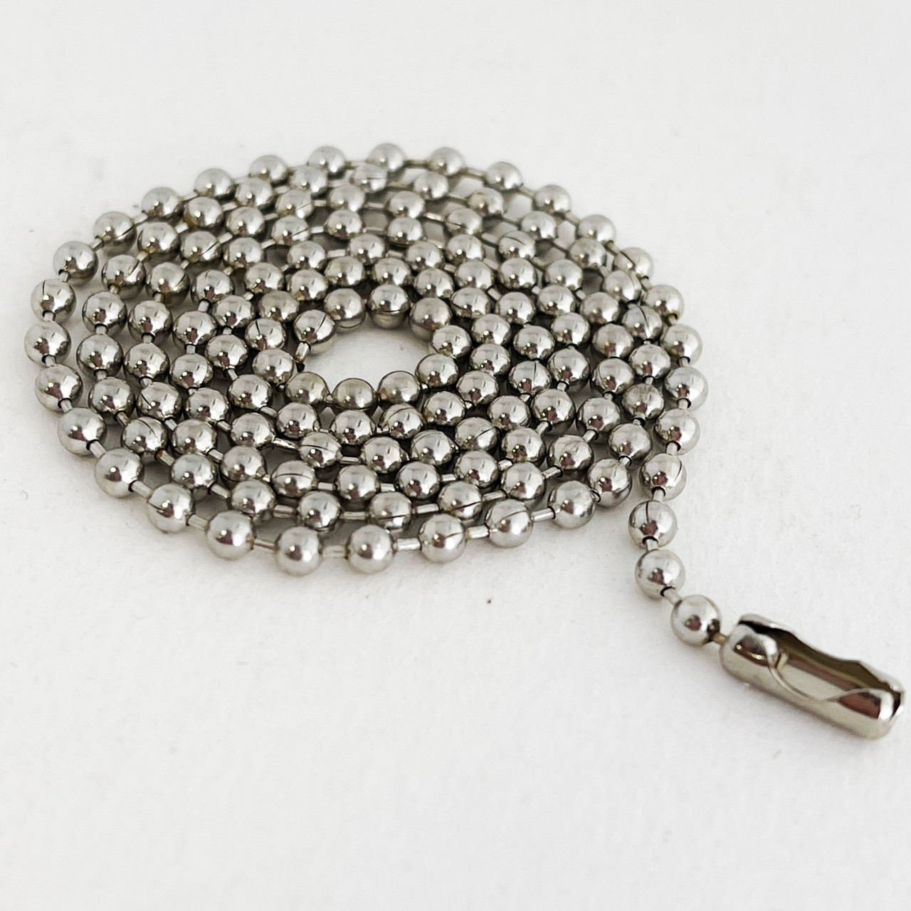 Кульковий ланцюжок для жетону, американський 65 см, 2,4 мм, ювелірна сталь. Не рветься.