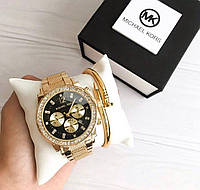 Подарунковий набір жіночий наручний годинник Michael Kors і браслет гвоздик