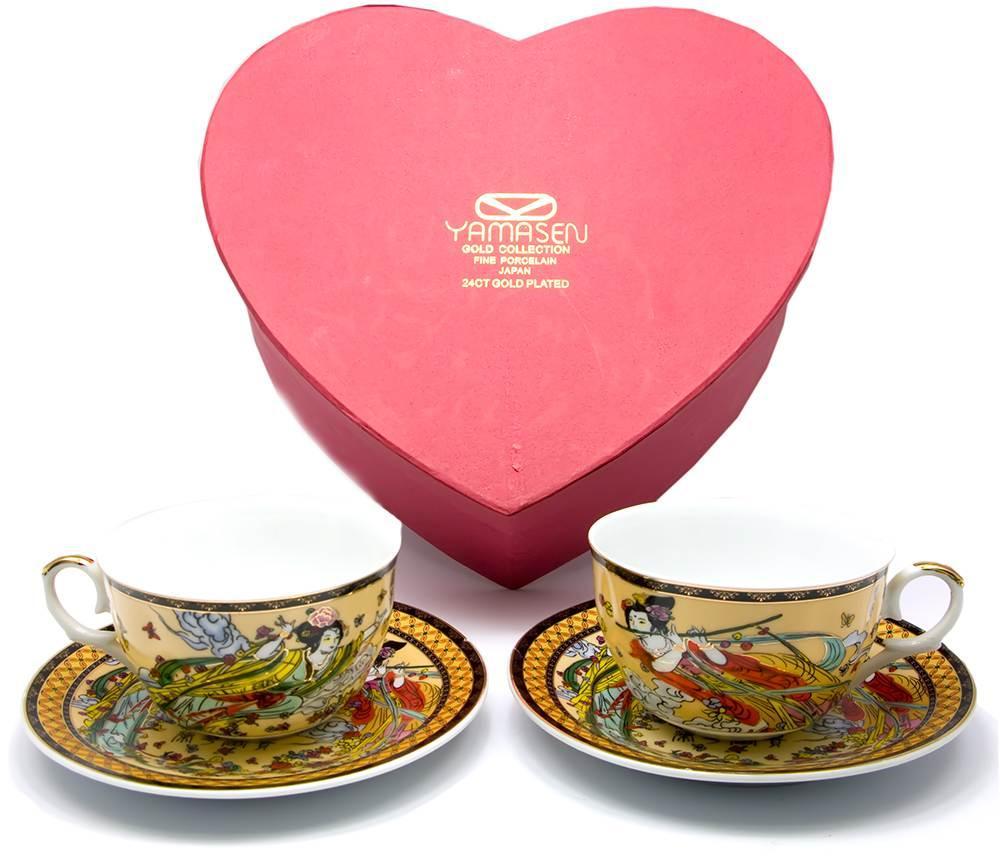 Сервіз порцеляна (2JBS29-4) 2 чашки +2 блюдця "Дівчина" (210 мл) (h-6 см,d-10 см,d блюдця-15 см), фото 1