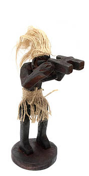 Дерев'яна фігурка воїна з біноклем з Індонезії, 17 см