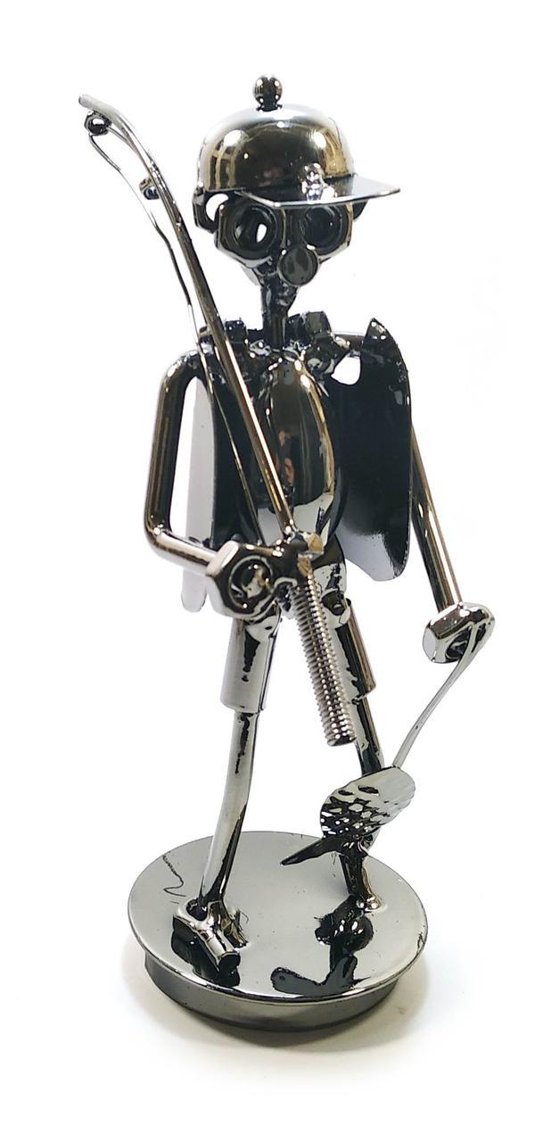 Статуетка "Рибак з рибою" метал Техно-арт, фото 1