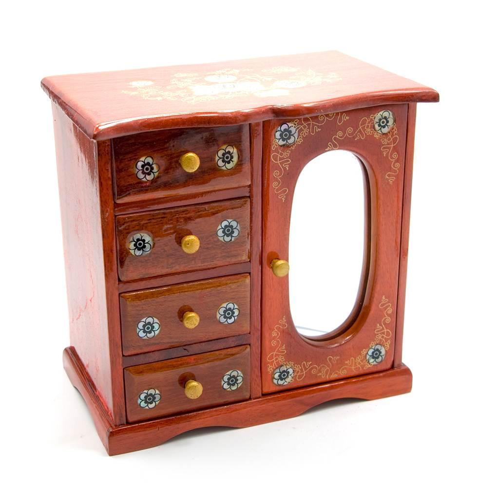 Скринька з дзеркалом 5 відділень (20,5х21х12,5 см) (В'єтнам), фото 1