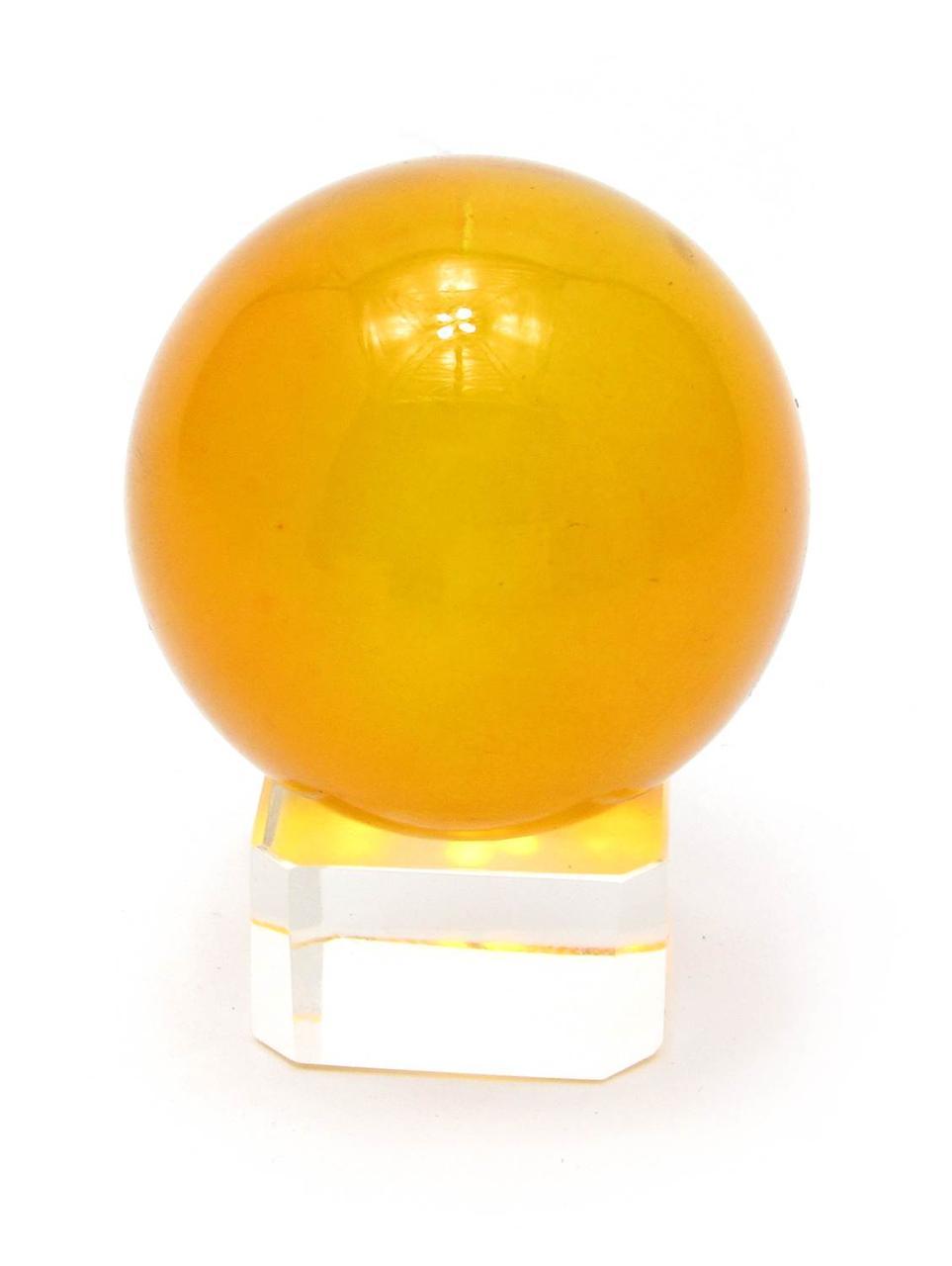 Куля кришталева на підставці жовтогарячий (4 см), фото 1