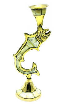 Підсвічник бронзовий з перламутром "Риба" (17х6х6 см)