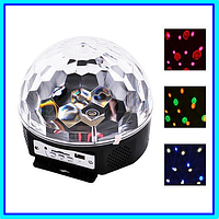 Диско куля bluetooth, колонка світна музична куля Magic Ball, проєктор диско куля з музикою та пультом ЕХР