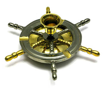 Підсвічник-пепепельниця "Штурвал" бронза (17х17х6 см)