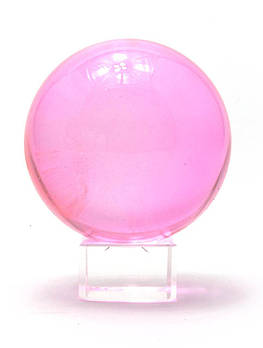 Куля кришталева на підставці рожева (6 см)