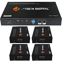 J-Tech Digital 1x4 HDMI Сплитер Экстендер по Ethernet Cat5e/Cat6